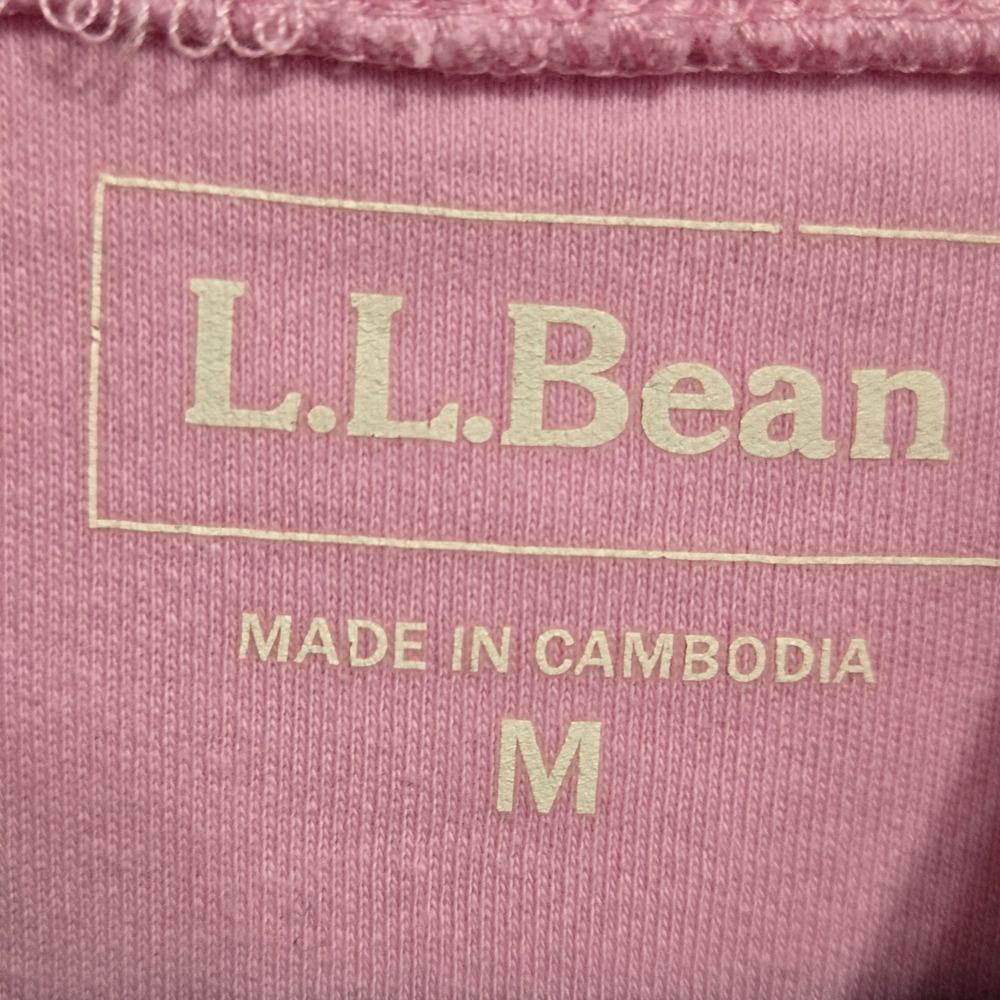LL Bean Womens Mock Neck Long Sleeve Knit Top Pink Size M 1651 SA4 - Picture 3 of 6